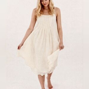 Silk Cotton CP SHADES Lia Dress  Small Cream